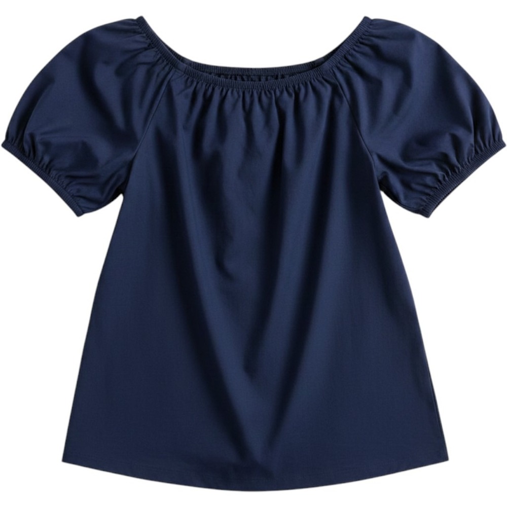 NEW J.Crew Women‎ Navy Blue Off Shoulder Top Casual Tie Bow Back Cinched Medium